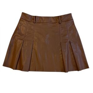 Poshmark Listing — ZARA Faux Leather Pleated Mini Skirt (Brown, Size L)